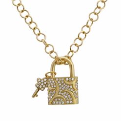14KT Yellow Gold Diamond Pendant With Chain -# 7969-1