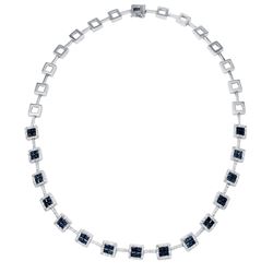 14KT White Gold Sapphire Necklace -# 6443