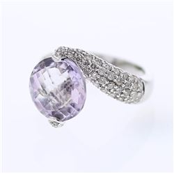 18KT White Gold Ladies Diamond and Gemstone Cocktail Ring -# 9736