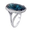Image 2 : 18KT White Gold Tourmaline & Diamond Ring -# 952
