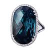 Image 3 : 18KT White Gold Tourmaline & Diamond Ring -# 952