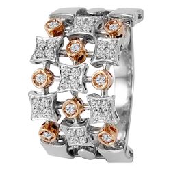14KT Two Tone Gold Diamond Ring -# 6635