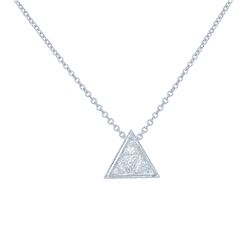 14KT White Gold Ladies Slider with Chain  -# 6737