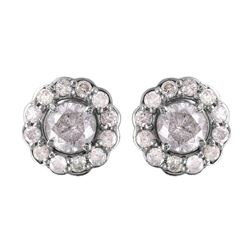 14KT White Gold Diamond Earrings -# 1550