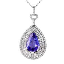 14KT Gold Tanzanite & Diamond Necklace -# 1545