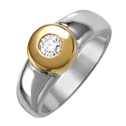 Diamond 14KT Two Tone Gold Solitaire Ring -# 985