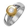 Image 1 : Diamond 14KT Two Tone Gold Solitaire Ring -# 985