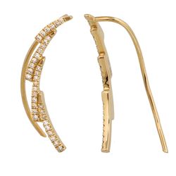 14KT Yellow Gold Diamond Earrings -# 7600