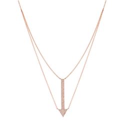 14KT Rose Gold Diamond Necklace -# 7617