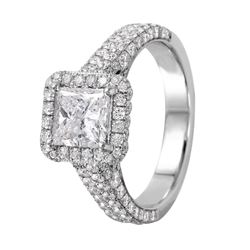 18KT White Gold Diamond Engagement Ring -# 975