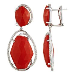 14KT White Gold Gemstone Earrings -# 6364