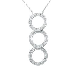 14KT White Gold Ladies Slider with Chain  -# 6775-1