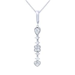14KT White Gold Ladies Slider with Chain  -# 6798-1