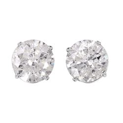14KT White Gold Diamond Stud Earrings -# 1703