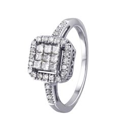 14KT White Gold Diamond Engagement Ring -# 180