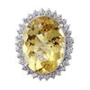 Image 3 : 14KT White Gold Citrine and Diamond Ring -# 33