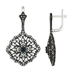 14KT White Gold Gemstone Earrings -# 6239-1