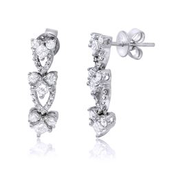 14KT White Gold Diamond Earrings  -# 6589-1