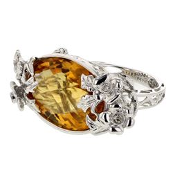 14KT White Gold Ladies Diamond and Gemstone Ring -# 9147