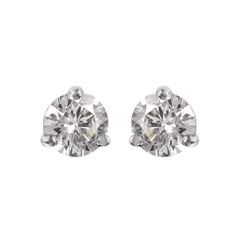 14KT White Gold Diamond Stud Earrings -# 1647