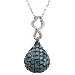 14KT White Gold Diamond Pendant With Chain -# 6146