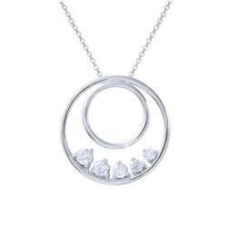 14KT White Gold Ladies Slider with Chain  -# 6788-1