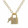 Image 1 : 14KT Yellow Gold Diamond Pendant With Chain -# 7969