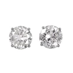 14KT White Gold Diamond Stud Earrings -# 1720