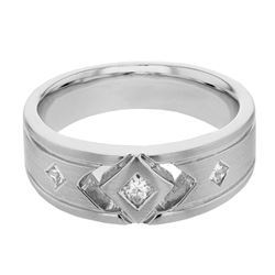 14KT White Gold Mens Diamond Ring -# 9152