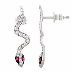 14KT White Gold Gemstone Earrings -# 6385-1