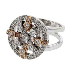 14KT Two Tone Gold  Ladies Diamond Ring -# 9861