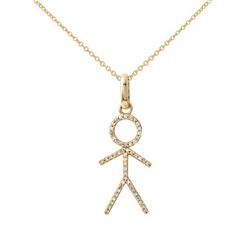 14KT Yellow Gold Ladies Slider with Chain  -# 6812