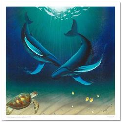 In the Company of Whales LIMITED EDITION Giclee on Canvas by renowned artist WYLAND, Numbered and Ha