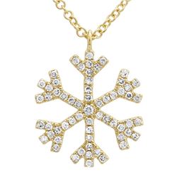 14KT Yellow Gold Diamond Pendant With Chain -# 7845