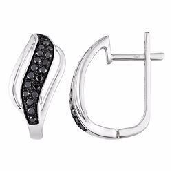 14KT White Gold Diamond Earrings -# 6376-1