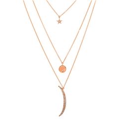 14KT Rose Gold Diamond Necklace -# 7749-1