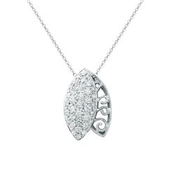 14KT White Gold Ladies Slider with Chain  -# 6797