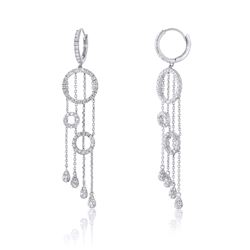 14KT White Gold Diamond Huggie Earrings -# 6565