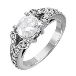 14KT White Gold Diamond Engagement Ring -# 1500