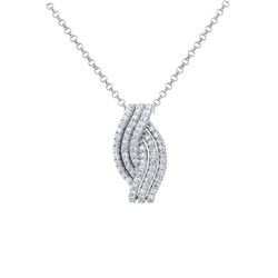 18KT White Gold Ladies Slider with Chain  -# 6748