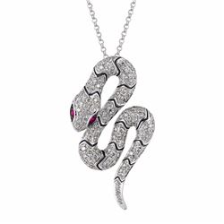 14KT White Gold Diamond Pendant With Chain -# 6383-1