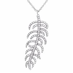 14KT White Gold Diamond Pendant With Chain -# 7780
