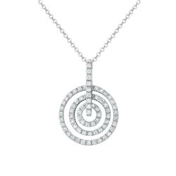 18KT White Gold Ladies Slider with Chain  -# 6780-1