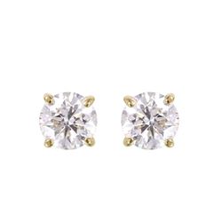 14KT Yellow Gold Diamond Stud Earrings -# 1583