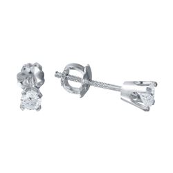 14KT White Gold Ladies Diamond Earrings -# 8659