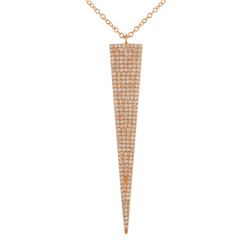 14KT Rose Gold Diamond Pendant With Chain -# 7709-1