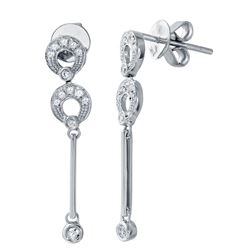 14KT White Gold Diamond Earrings  -# 6553-1