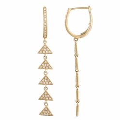 14KT Yellow Gold Diamond Earrings -# 7880