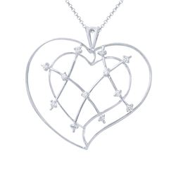 18KT White Gold Ladies Slider with Chain  -# 6785-1