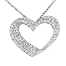 18KT White Gold Diamond Pendant & Chain -# 2015-13